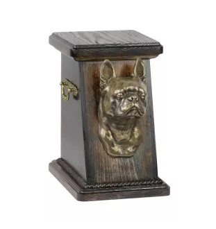 Boston Terrier urna drewniana z psem Art-Dog