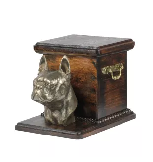 Terrier de Boston, Boston Terrier - urne pour les cendres d'un chien avec une statuette, une urne élégante pour chien, une urne exceptionnelle avec un buste de chien de la marque Art-Dog