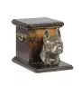 Boston Terrier, American Gentleman - urn for dog ashes with a statuette, elegant urn for a dog, unique urn with a bust of a dog by Art-Dog brand