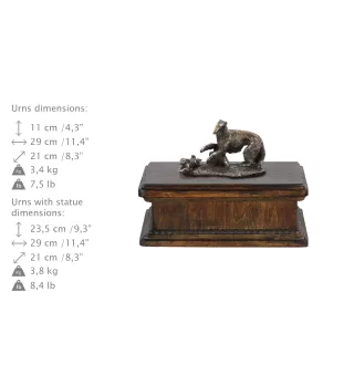 Barzoi, Levrier De Chasse Russe, Lévrier russe - urne pour cendres de chien, urne classique avec une statuette, urne élégante avec un chien de la marque Art-Dog