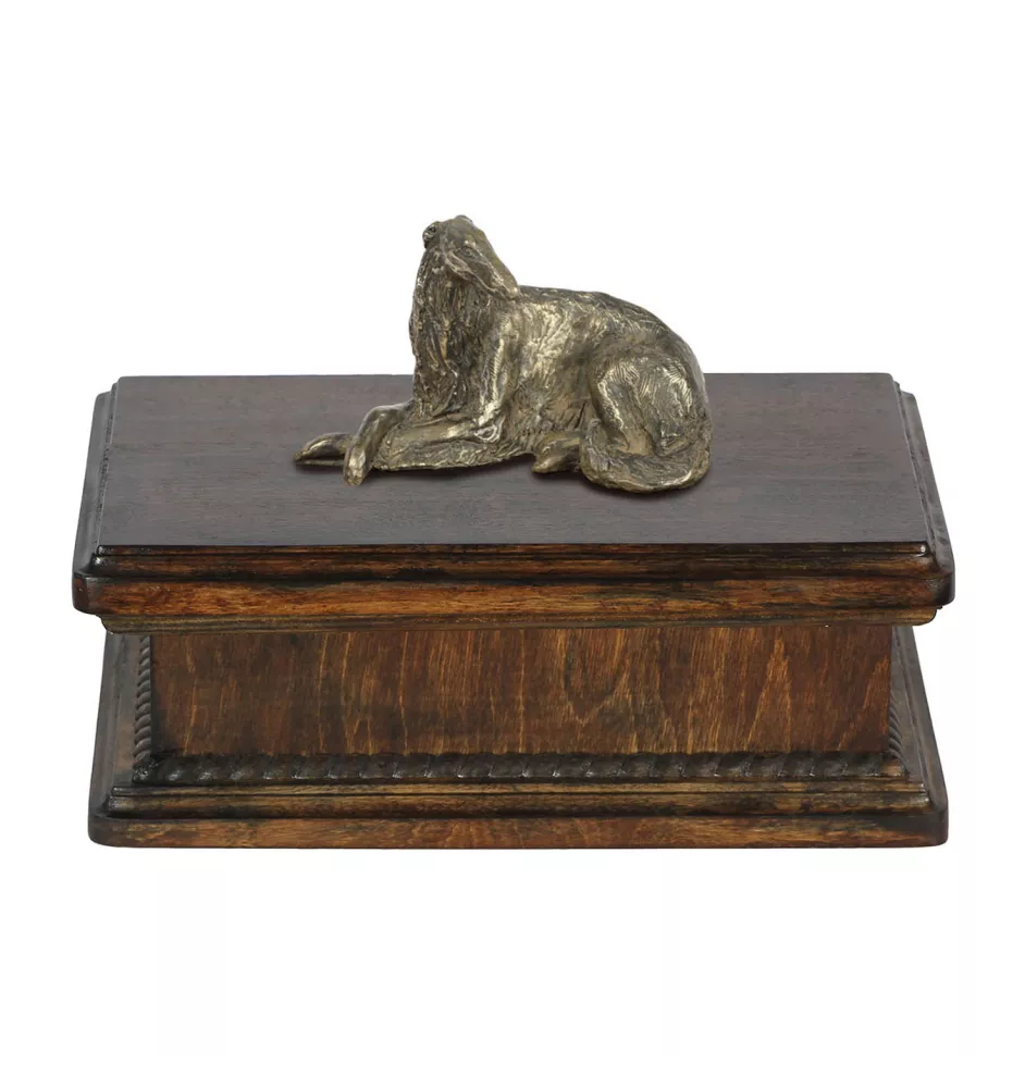 Barsoi, Russischer Jagdwindhund, Barzaia I - Hund Ascheurne, klassische Urne mit Statue, elegante Urne mit Hund von der Marke Art-Dog