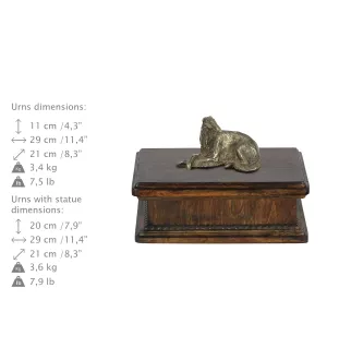 Borzoi, Russian Hunting Sighthound, Russian Wolfhound I - urn for dog ashes, classic urn with a statuette, elegant urn with a dog by Art-Dog brand