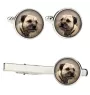 Border Terrier Ärmelknöpfe und Krawatte mit Ihrem Foto, Anzugaccessoire, Herrenschmuck der Marke Art-Dog