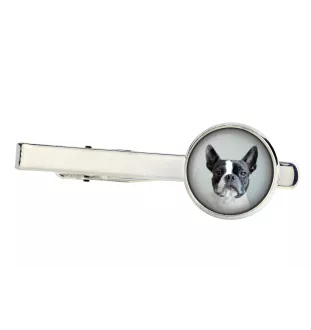 Boston Terrier, American Gentleman - tie clip, ornament, jewelry for an evening outfit by Art-Dog