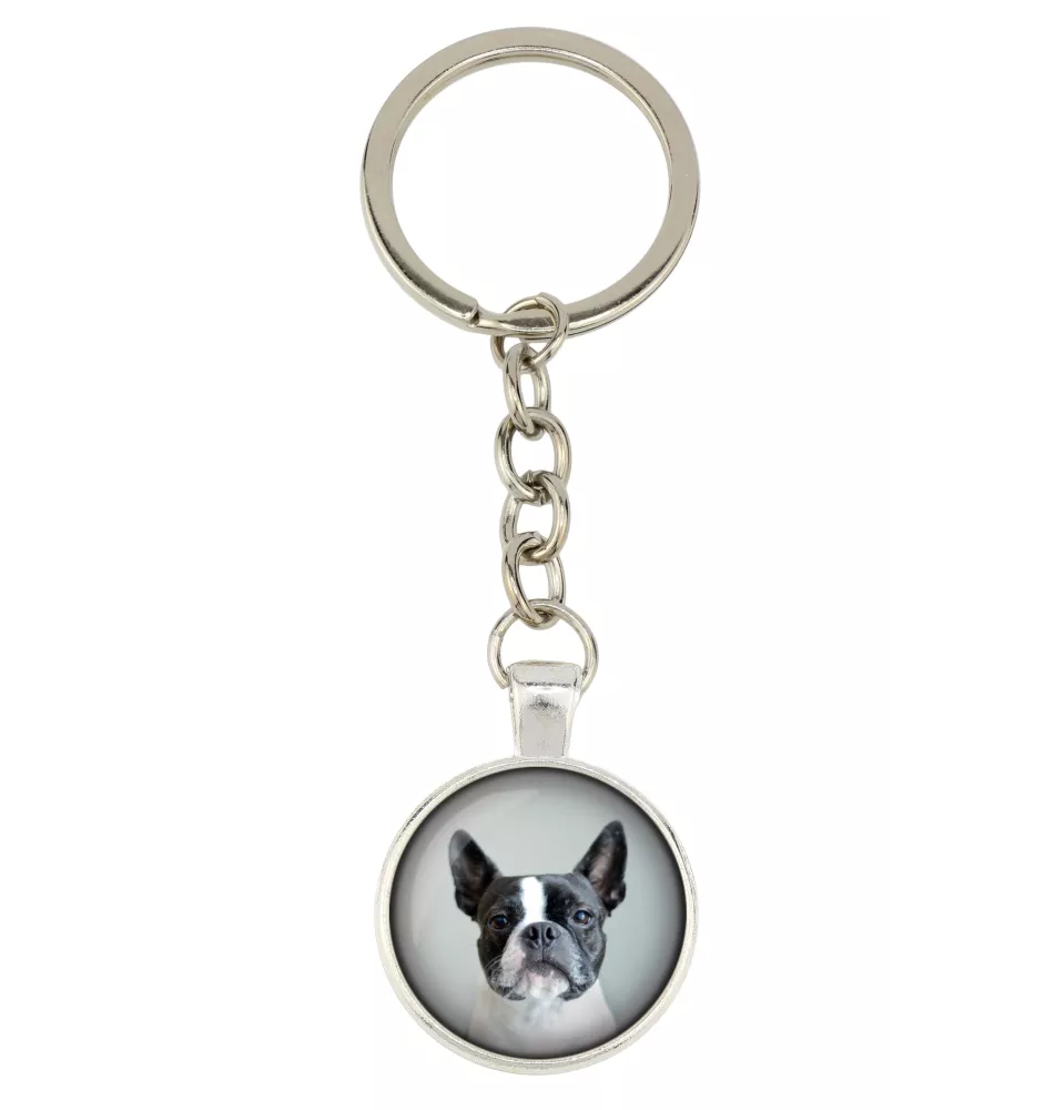 Boston Terrier, American Gentleman - keychain with your photo, key decoration, bag pendant from Art-Dog brand