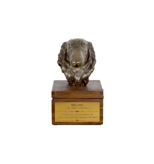 Barzoi, Levrier De Chasse Russe, Lévrier russe - urne pour les cendres du chien avec une statuette, petite urne pour chien, urne personnalisée avec le buste du chien de la marque Art-Dog