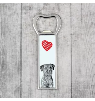 Border Terrier - bottle opener with a dog, personalized fridge opener, unique gift for a man by Art-Dog brand