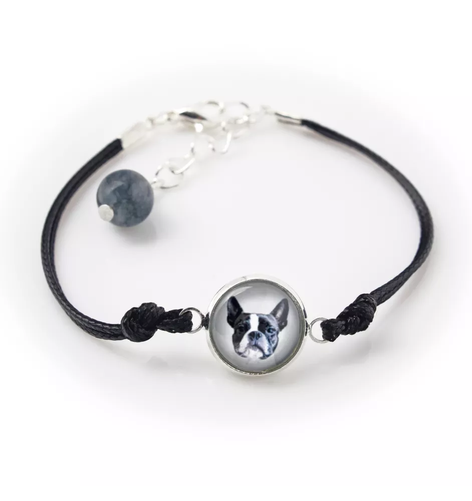 Terrier de Boston, Boston Terrier - bracelet avec votre photo faite à la main, bijoux unique de la marque Art-Dog
