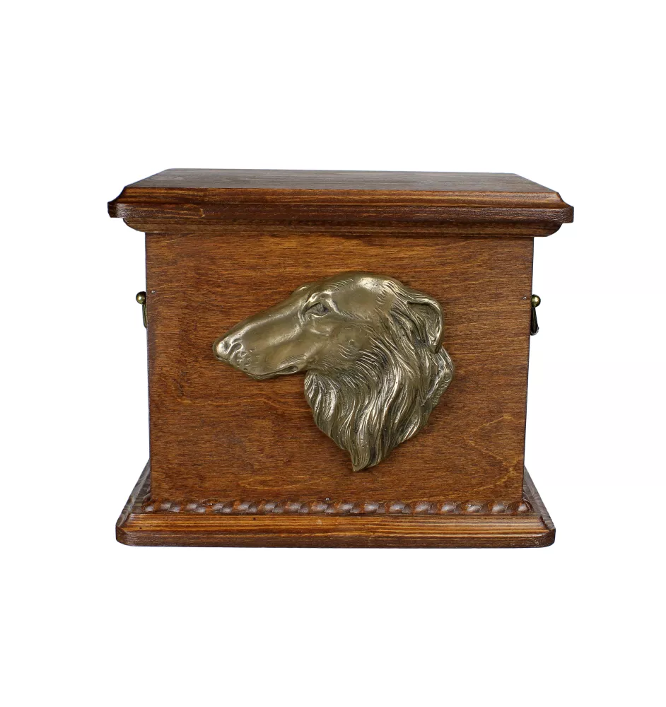 Barsoi, Russischer Jagdwindhund, Barzaia Personalisierte Hundeurne mit Gravur und Relief, Erinnerungsbox für Hundeknochen von der Marke Art-Dog