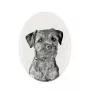 Border Terrier - Gedenktafel mit einem Foto eines Hundes, Grabplatte mit Druck, personalisierte ovale Platte der Marke Art-Dog