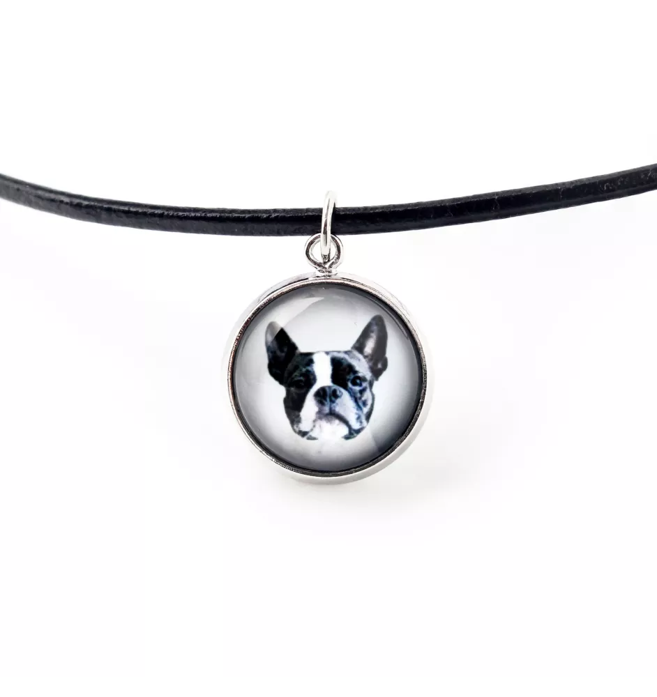 Terrier de Boston, Boston Terrier - collier pendentif avec votre photo, fait main, bijoux de la marque Art-Dog