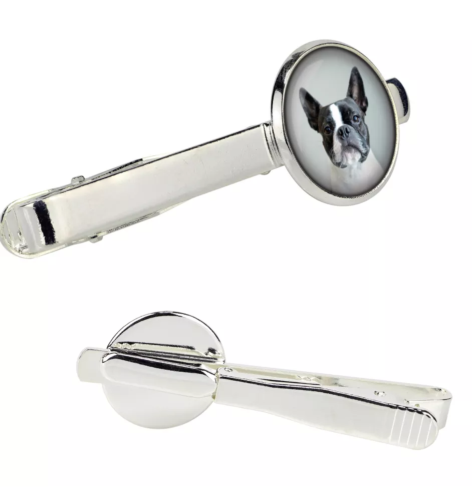 Boston Terrier - Krawattennadel in der Box, stilvolle Krawatte, personalisierter Schmuck der Marke Art-Dog