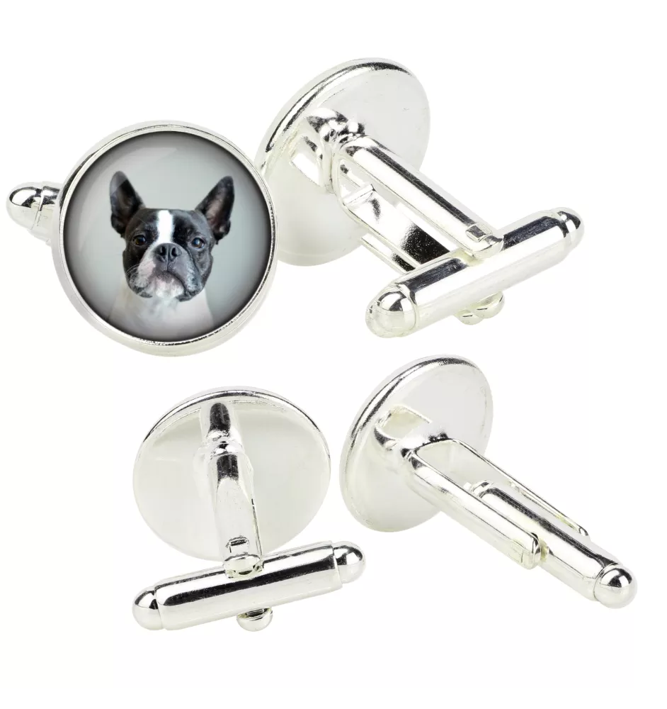 Boston Terrier - Manschettenknöpfe in einer Schachtel, handgefertigter Schmuck, Produkt der Marke Art-Dog