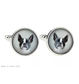 Boston Terrier - Manschettenknöpfe in einer Schachtel, handgefertigter Schmuck, Produkt der Marke Art-Dog