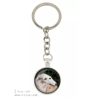 Borzoi, Russian Hunting Sighthound, Russian Wolfhound - keychain with your photo, key decoration, bag pendant from Art-Dog brand