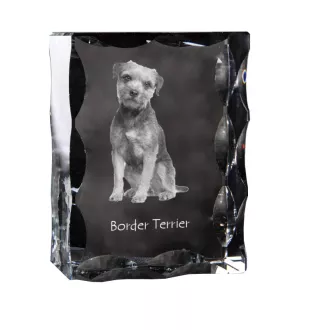 Border Terrier - crystal with a picture of a dog, glass statuette with a picture, unique frame with a picture from Art-Dog brand