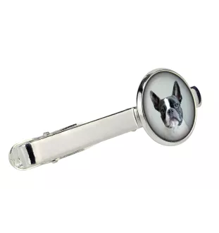 Boston Terrier Ärmelknöpfe und Krawatte mit Ihrem Foto, Anzugaccessoire, Herrenschmuck der Marke Art-Dog