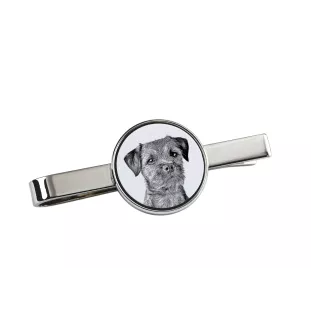 Border Terrier spinka do krawatu z psem Art-Dog