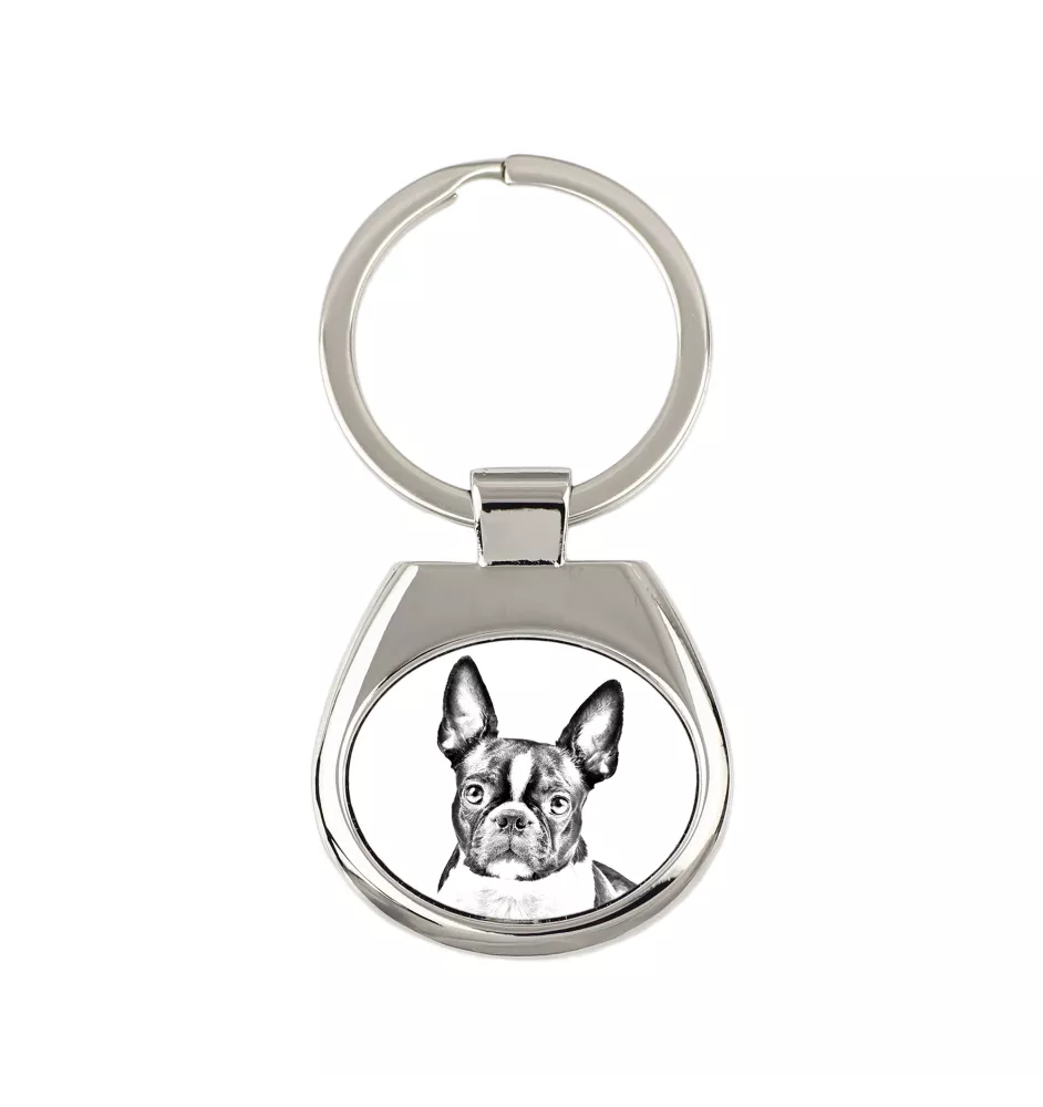 Boston Terrier, American Gentleman - keychain with a dog, keychain with a print, personalized pendant from the Art-Dog brand