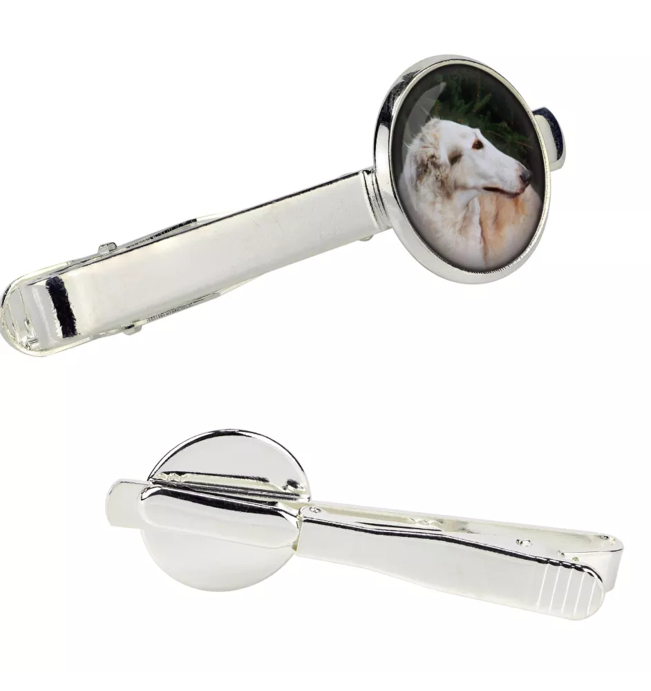 Barzoi, Levrier De Chasse Russe, Lévrier russe - pince à cravate dans une boîte, cravate élégante, bijoux personnalisés de la marque Art-Dog