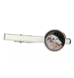 Borzoi, Russian Hunting Sighthound, Russian Wolfhound - tie clip in a box, stylish tie, personalized jewelry from the Art-Dog brand