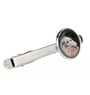 Barzoi, Levrier De Chasse Russe, Lévrier russe - pince à cravate dans une boîte, cravate élégante, bijoux personnalisés de la marque Art-Dog