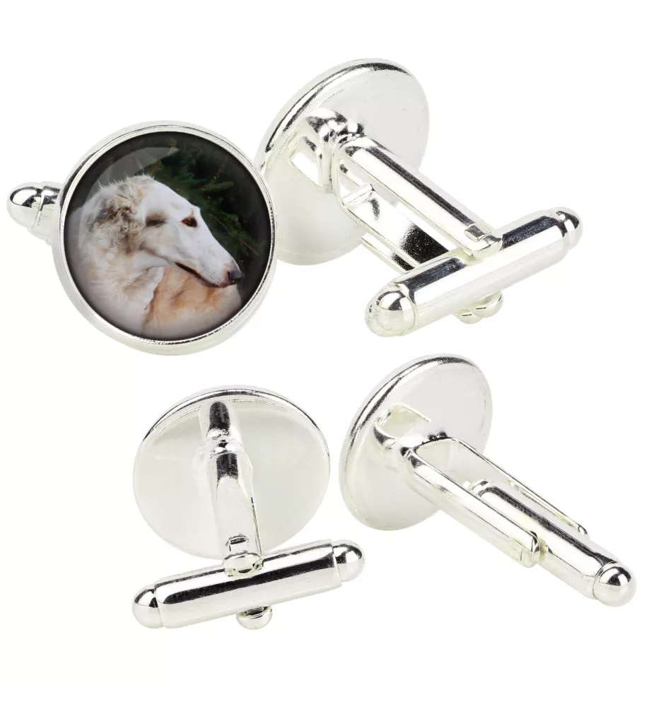 Barsoi, Russischer Jagdwindhund, Barzaia - Manschettenknöpfe in einer Schachtel, handgefertigter Schmuck, Produkt der Marke Art-Dog