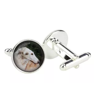 Barsoi, Russischer Jagdwindhund, Barzaia - Manschettenknöpfe in einer Schachtel, handgefertigter Schmuck, Produkt der Marke Art-Dog