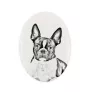 Boston Terrier, American Gentleman - commemorative plaque with a photo of a dog, tombstone with a print, personalized oval plaque from the Art-Dog brand