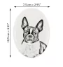 Boston Terrier - Gedenktafel mit einem Foto eines Hundes, Grabplatte mit Druck, personalisierte ovale Platte der Marke Art-Dog