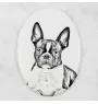 Boston Terrier, American Gentleman - commemorative plaque with a photo of a dog, tombstone with a print, personalized oval plaque from the Art-Dog brand