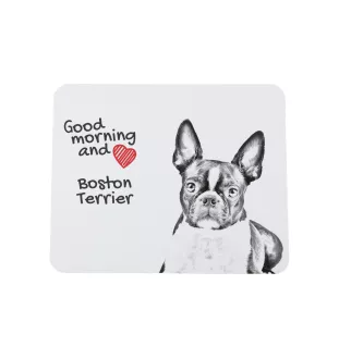 Boston Terrier - Mauspad mit Druck, personalisiertes Mauspad mit Hund, einzigartiges Gadget für Büroangestellte von Art-Dog.