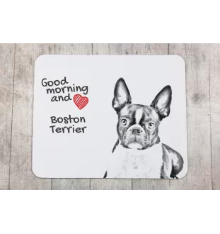 Terrier de Boston, Boston Terrier - tapis de souris personnalisé avec impression, tapis de souris personnalisé avec chien, accessoire unique pour employé de bureau de la marque Art-Dog