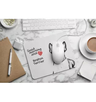 Boston Terrier - Mauspad mit Druck, personalisiertes Mauspad mit Hund, einzigartiges Gadget für Büroangestellte von Art-Dog.