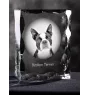 Boston Terrier - Kristall mit einem Hundebild, Glasstatuette mit einem Bild, einzigartiger Bilderrahmen der Marke Art-Dog