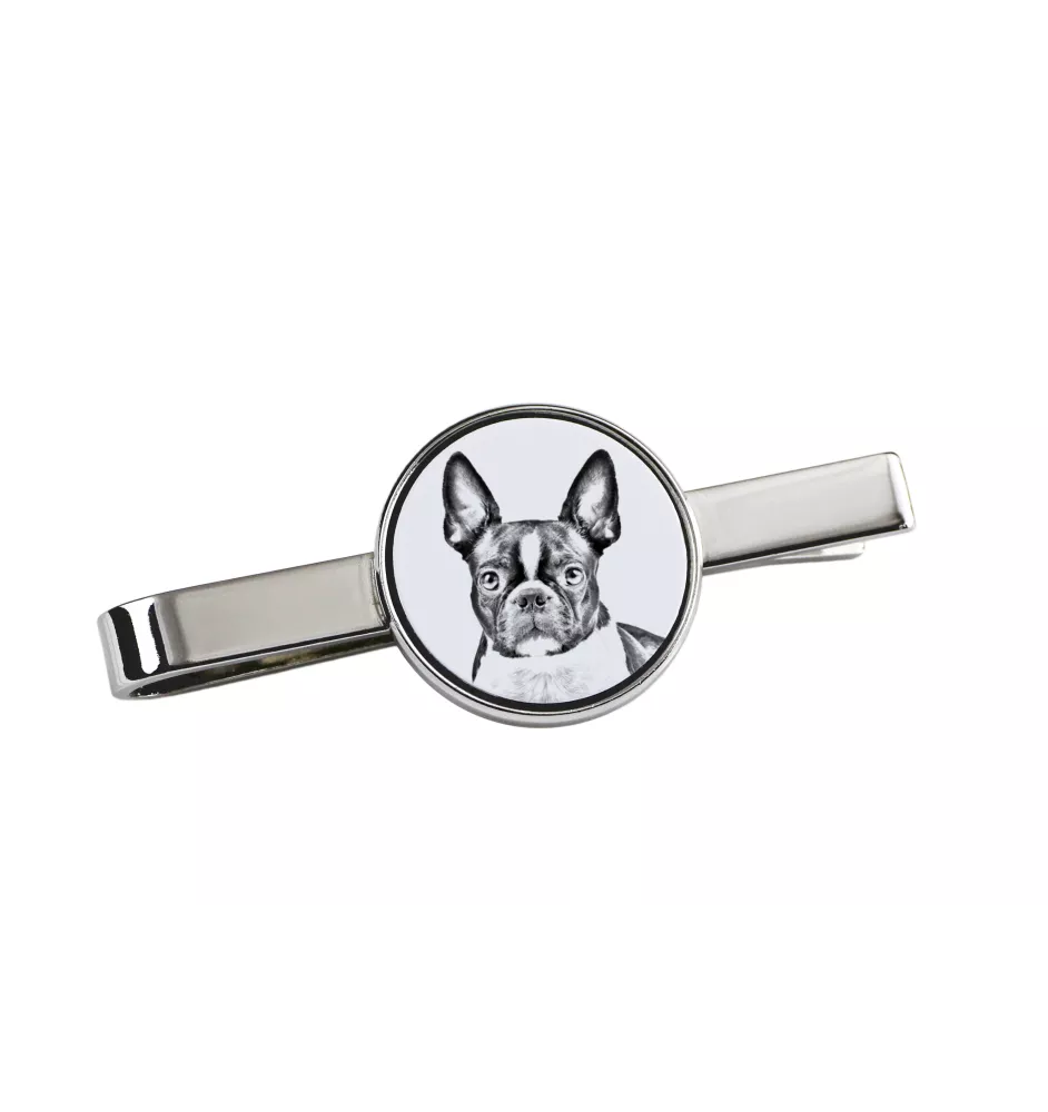 Boston Terrier, American Gentleman - tie clip with a dog, personalized tie clip, a unique gift for a man from the Art-Dog brand