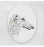 Borzoi, Russian Hunting Sighthound, Russian Wolfhound - commemorative plaque with a photo of a dog, tombstone with a print, personalized oval plaque from the Art-Dog brand