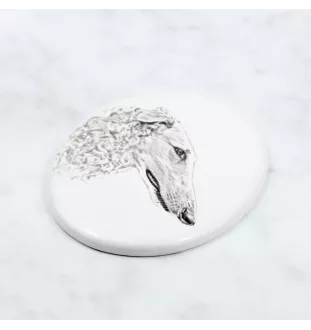 Borzoi, Russian Hunting Sighthound, Russian Wolfhound - commemorative plaque with a photo of a dog, tombstone with a print, personalized oval plaque from the Art-Dog brand