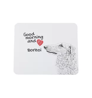 Barsoi, Russischer Jagdwindhund, Barzaia - Mauspad mit Druck, personalisiertes Mauspad mit Hund, einzigartiges Gadget für Büroangestellte von Art-Dog.