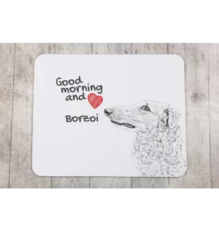 Barzoi, Levrier De Chasse Russe, Lévrier russe - tapis de souris personnalisé avec impression, tapis de souris personnalisé avec chien, accessoire unique pour employé de bureau de la marque Art-Dog