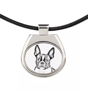 Boston Terrier zawieszka naszyjnik z psem Art-Dog