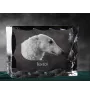 Borzoi, Russian Hunting Sighthound, Russian Wolfhound - crystal with a picture of a dog, glass statuette with a picture, unique frame with a picture from Art-Dog brand
