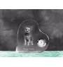 Border Terrier - crystal clock with a dog picture, heart-shaped shelf clock, personalized standing clock by Art-Dog brand