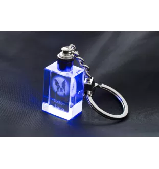 Terrier de Boston, Boston Terrier - Porte-clés en cristal avec photo de chien, porte-clés lumineux, cadeau unique de la marque Art-Dog
