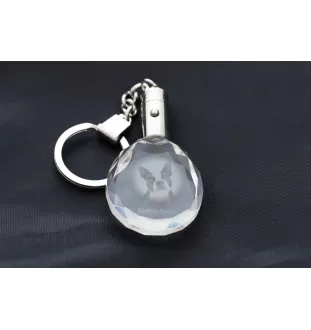 Boston Terrier, American Gentleman - pendant with a photo of a dog, crystal key ring in a gift box, a unique gift by Art-Dog