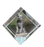 Border Terrier - un cube de cristal avec une photo, une photo de cheval dans le cristal, un presse-papiers cubique de la marque Art-Dog