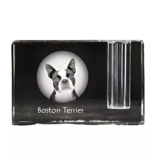 Boston Terrier penholder kryształowy z psem Art-Dog