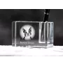 Boston Terrier, American Gentleman - Pen stand, crystal organiser with dog photo, unique desk decoration by Art-Dog brand