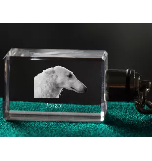Barsoi, Russischer Jagdwindhund, Barzaia - Schlüsselanhänger aus Kristall mit Hundefoto, beleuchteter Schlüsselanhänger, einzigartiges Geschenk der Marke Art-Dog