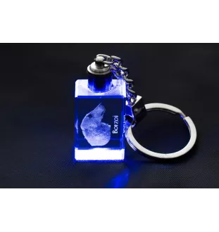 Barzoi, Levrier De Chasse Russe, Lévrier russe - Porte-clés en cristal avec photo de chien, porte-clés lumineux, cadeau unique de la marque Art-Dog